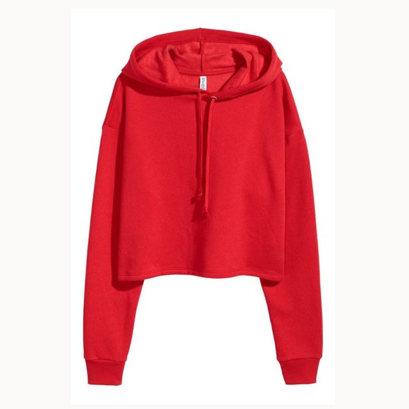 H&M red cropped hoodie - Picture 1 of 7